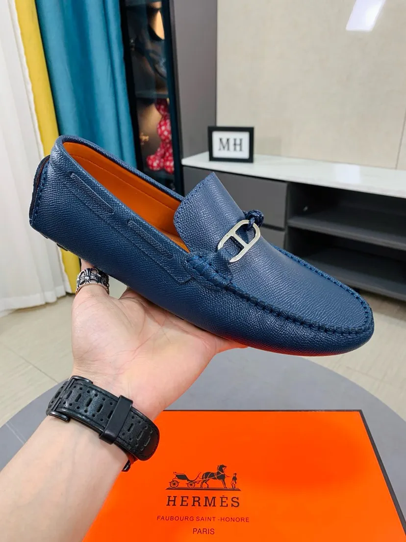 Men's men's shoes 💰458🌹🌹 Comes with packaging [Hermès] Hermès 🚹 Men's new bean slip-on shoes, full of charm, luxury style gentleman's shoes. Hermès exquisite hardware buckle accessories (❌refuse to fade) embossed design elements... interpret the brand image design concept 👑 Material imported cowhide ➕ Selected genuine leather lining ➕ Brand wear-resistant sole stitching 🔍🔍 Size: 38-44